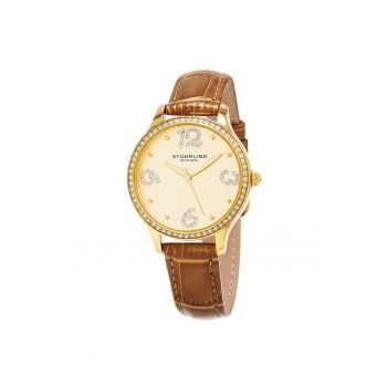 Ceas quartz cu o curea din piele -