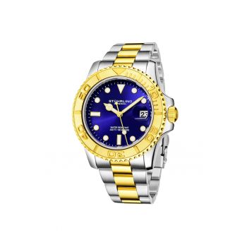 Ceas rotund analog Oceana de 42 mm cu bratara din otel inoxidabil -  Dorset - albastru