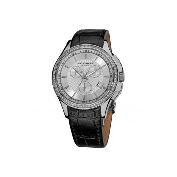 Ceas rotund casual AK615 -  AK641 - argintiu