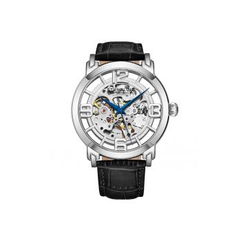 Ceas Winchester automat de 42 mm cu curea din piele -  Allure - argintiu