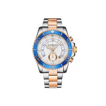 Ceas analog Brigadier Quartz Chronograph 42 mm cu bratara din otel inoxidabil -  Brigad - alb