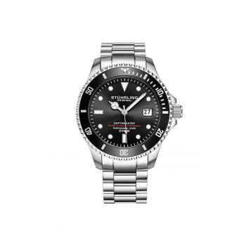 Ceas analog Lumina Swiss Automatic Depthmaster 42 mm cu bratara din otel inoxidabil -  Deauvi - negru