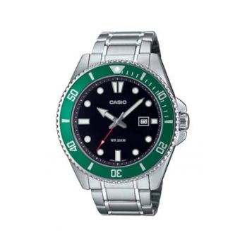 Ceas barbati -  Inox - Argintiu/Verde