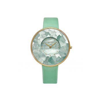 Ceas cu cadran cu design mozaic - verde