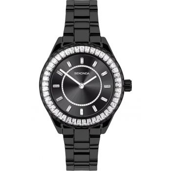 Ceas dama -  Otel - Mecanism Quartz - Negru
