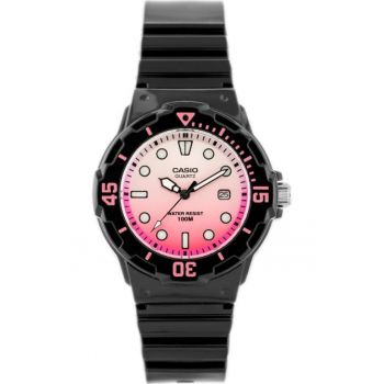 Ceas dama -  Quartz - Plastic - Negru/Roz
