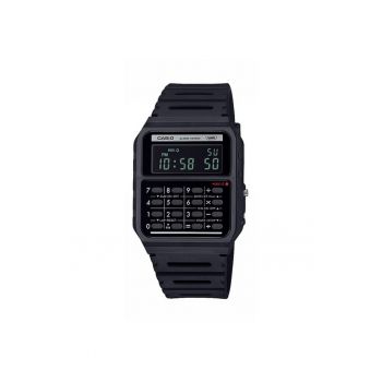 Ceas  unisex - quartz - negru - curea din cauciuc - carcasa din poliuretan - rezistent la apa 1 ATM