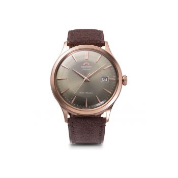 Ceas  Automat Barbatesc - 42mm - Maro - Curea Piele naturala - Rezistent la Apa 30m