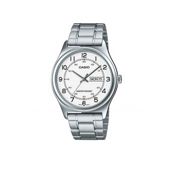 Ceas barbatesc -  MTP-V006D-7B2UDF - Quartz - Casual - Cristal mineral - Otel - Alb/Argintiu - 38 mm