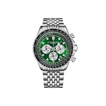 Ceas cronograf din inox Raceway - argintiu