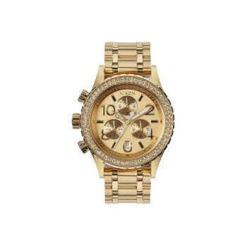 Ceas dama  38-20 Chrono All Gold Crystal - rezistent la apa - inox placat cu aur - 38 mm - auriu