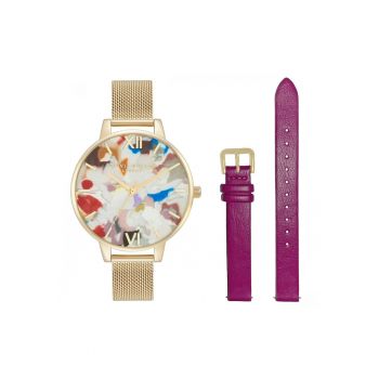 Ceas Dama -  Pop Art OBGSET153 - Set cu Bratara suplimentara