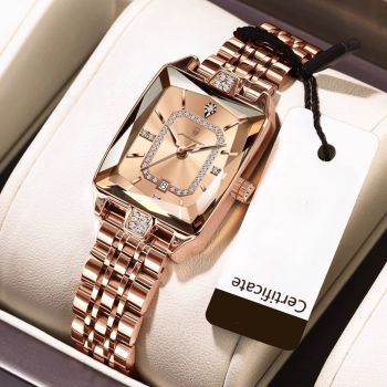 Ceas de dama Poedagar CS1910, otel inoxidabil, rose gold, cadran rose gold