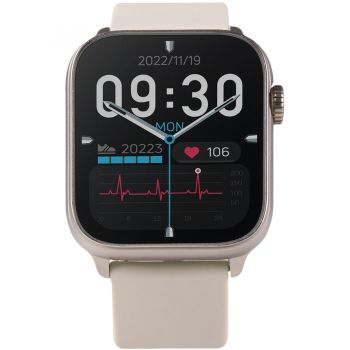 VIVAX SmartWatch Vivax Life FIT3, Bluetooth 5.2, Rezistența la apă IP68, Procesor Realtek RTL8763EW / 2 nuclee, 128 GB, Bej