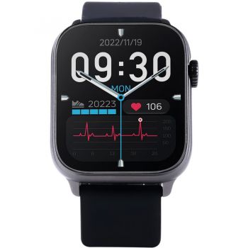 VIVAX SmartWatch Vivax Life FIT3, Bluetooth 5.2, Rezistența la apă IP68, Procesor Realtek RTL8763EW / 2 nuclee, 128 GB, Negru
