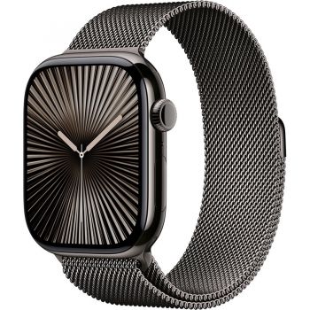 Apple Apple Watch 10, GPS + Cellular, 46mm Titanium Case, Slate Milanese Loop- M/L