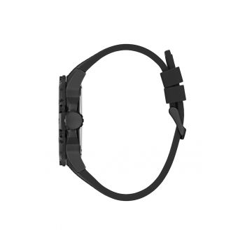 Ceas barbatesc  CONTENDER - curea silicon neagra - carcasa inox - 46x12.4mm - rezistenta apa 5 ATM