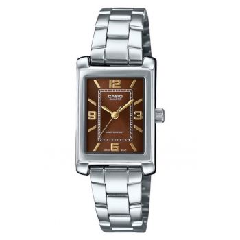 Ceas dama  LTP-1234DD - bratara inox - cadran maro - 21x07.4mm