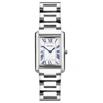 Ceas  Damski Quartz - bratara argintie - carcasa metalica aurie - rezistenta la apa 30m - 22x22mm