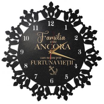 Ceas Familia este ancora care ne tine - Diametru 35 cm