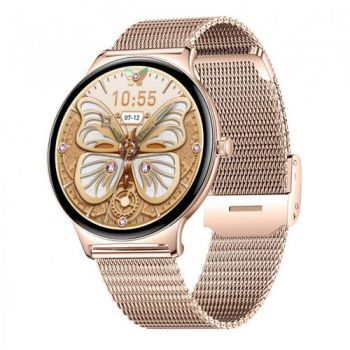Ceas inteligent Smartwatch Blavec M01 Vesta, Ecran AMOLED 1.43inch, Procesor JL7013, Bluetooth, IP67 (Roz/Auriu)