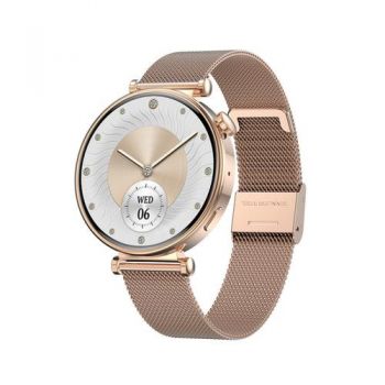 Ceas inteligent Smartwatch Blavec W17 Amber, Bluetooth, Ecran AMOLED 1.32inch, 128MB Flash, Android/iOS, IP68 (Roz/Auriu)