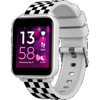 Ceas inteligent Smartwatch copii CANYON Joyce KW-43, Dual Bluetooth, Android/iOS, 25 moduri sport, Camera, IP67 (Alb)