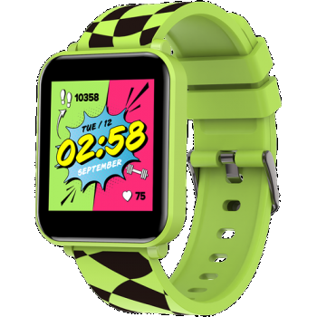 Ceas inteligent Smartwatch copii CANYON Joyce KW-43, Dual Bluetooth, Android/iOS, 25 moduri sport, Camera, IP67 (Verde)