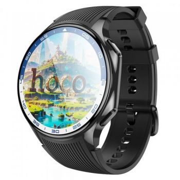 Ceas inteligent Smartwatch HOCO Y24 Call, Bluetooth, Ecran AMOLED 1.43inch, Monitorizare sanatate, Android/iOS, IP67 (Negru)