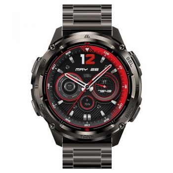 Ceas inteligent Smartwatch Kospet Tank T3 Ultra 2 Special Edition, Ecran AMOLED 1.43inch, Bluetooth, Ritm cardiac, Oxigen din sange, Monitorizare Stres, Curea metalica (Negru)