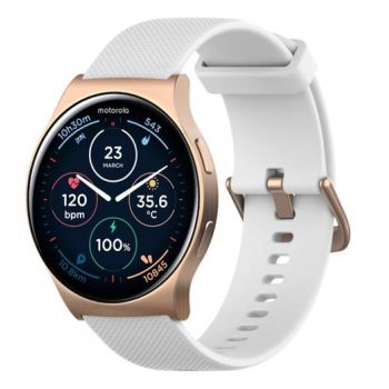 Ceas inteligent Smartwatch Motorola Moto Watch 120, Ecran AMOLED 1.43inch, Bluetooth, Asistent AI, Microfon, Difuzor, IP68 (Roz)