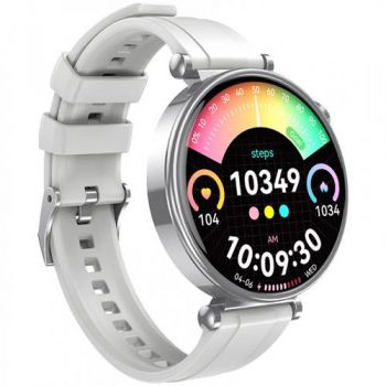 Ceas inteligent Smartwatch XO Design GT4 Mini, Ecran AMOLED 1.32inch, Autonomie 7 zile, Monitorizare somn si activitate, IP68 (Argintiu)
