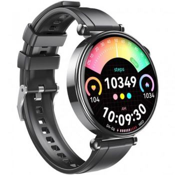 Ceas inteligent Smartwatch XO Design GT4 Mini, Ecran AMOLED 1.32inch, Autonomie 7 zile, Monitorizare somn si activitate, IP68 (Negru)