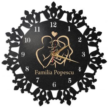 Ceas personalizat membri familiei - Diametru 35 cm