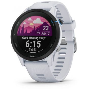 GARMIN Ceas Garmin Forerunner 255 Music, urata de viata baterie mod ceas inteligent: până la 14 zile, alb ceramic