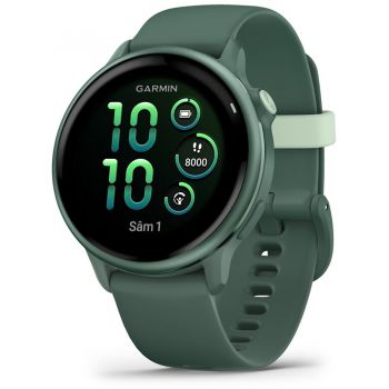 GARMIN Ceas Garmin vívoactive 6 display AMOLED, memorie 8GB, autonomie până la 11 zile, rezistant la apa, curea din silicon, Verde