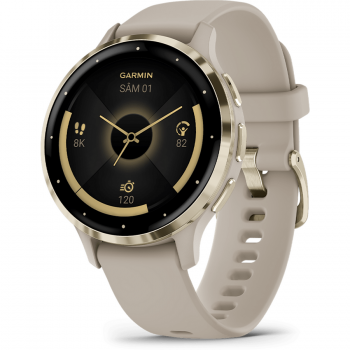 GARMIN Ceas smartwach Garmin Venu 3S display AMOLED, memorie 8GB, autonomie pana la 10 zile, rezistant la apa, ramă din oţel inoxidabil Soft Gold cu carcasă French Gray şi curea din silicon GARMIN Ceas smartwach Garmin Venu 3S display AMOLED, memorie 8GB, autonomie pana la 10 zile, rezistant la apa, ramă din oţel inoxidabil Soft Gold cu carcasă French Gray şi curea din silicon