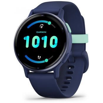 GARMIN Ceas smartwach Garmin vívoactive 5, display AMOLED, memorie 8GB, autonomie pana la 14 zile, rezistanta la apa, ramă din aluminiu Metallic Navy cu carcasă Navy şi brăţară din silicon GARMIN Ceas smartwach Garmin vívoactive 5, display AMOLED, memorie 8GB, autonomie pana la 14 zile, rezistanta la apa, ramă din aluminiu Metallic Navy cu carcasă Navy şi brăţară din silicon
