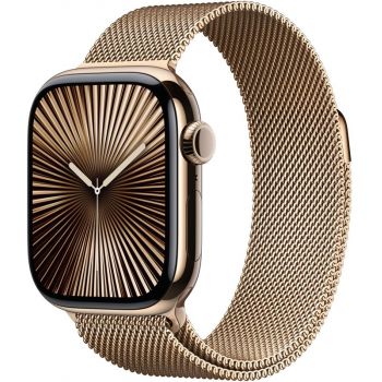 SmartWatch Apple Watch Series 10, 46mm Carcasa Titanium Gold, Gold Milanese Loop - S/M, GPS + Cellular SmartWatch Apple Watch Series 10, 46mm Carcasa Titanium Gold, Gold Milanese Loop - S/M, GPS + Cellular