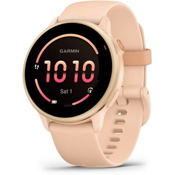 SmartWatch Garmin Vivoactive 6, GPS 42mm Metallic Pink Dawn, curea Pink Dawn