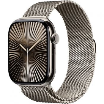Apple Apple Watch 10, GPS, Cellular, Carcasa Natural Titanium 46mm, Natural Milanese Loop - M/L