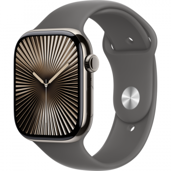 Apple Apple Watch S10 Cellular 46mm Natural Titanium Case with Stone Grey Sport Band - M/L