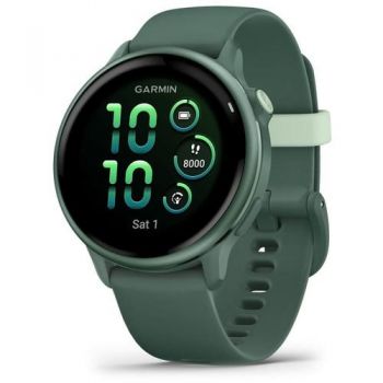 Ceas activity outdoor tracker Garmin vivoactive 6, GPS, 42mm, ecran AMOLED 1.2inch, curea silicon, Bluetooth, Wi-Fi, ANT+, Verde
