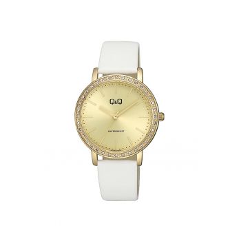 Ceas analog de dama -  Alb/Auriu