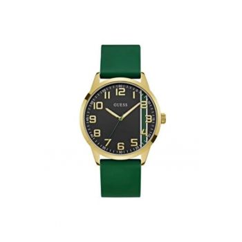 Ceas barbatesc  44 mm - carcasa din otel - curea din silicon - verde - rezistenta la apa 5 ATM