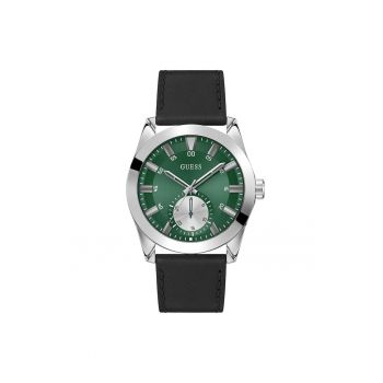 Ceas barbatesc  GW0793G1 - 44mm - curea piele ecologica - metalizat - negru