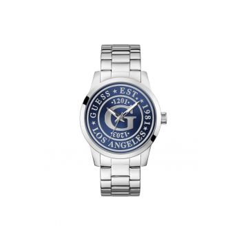Ceas barbatesc  GW0888G1 - Quartz - 44mm - albastru - curea din otel argintie - 5ATM