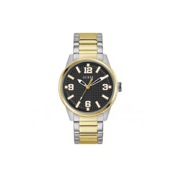 Ceas barbatesc  GW0890G2 - carcasa neagra - curea din otel gri metalizat - mecanism quartz - 42mm