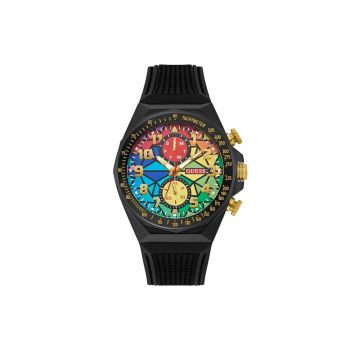 Ceas barbatesc  GW0903G2 - mecanism quartz - carcasa plastic - curea plastic - negru - 46mm