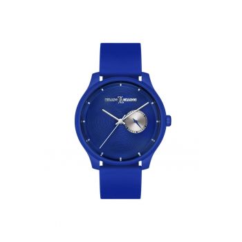 Ceas barbatesc  MEX3147 - 42mm - culoare albastru inchis - curea silicon navy - mecanism quartz - rezistenta la apa 3 ATM